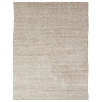 MERIDIAN Chino Hand Made Wool and Silkette Area Rug, Off-White, 12'x15'