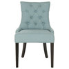Safavieh Abby Tufted Side Chairs, Set of 2, Sky Blue, Espresso