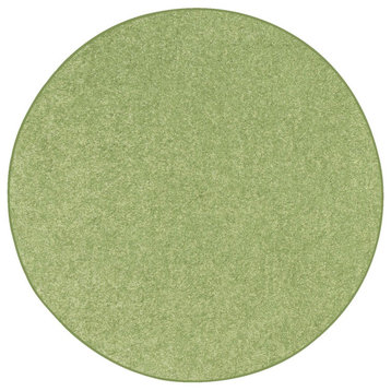 Color World Collection Way Solid Color Area Rugs Lime Green - 2' Round
