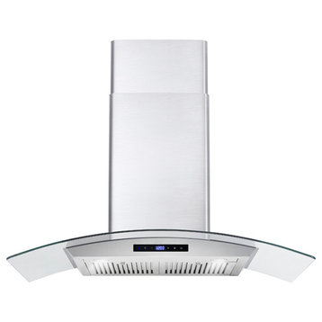 Cosmo 380 CFM Wall Mount Range Hood With Touch Controls, Stainless Steel, 30"