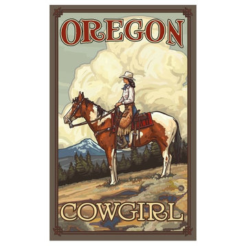 Paul A. Lanquist Oregon Summer Cowgirl Art Print, 12"x18"