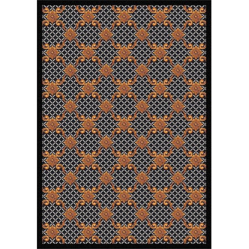 Joy Carpets Any Day Matinee, Theater Area Rug, Queen Anne, 10'9"X13'2", Black