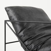 Leonidas Black Faux Leather w/ Black Metal Frame Accent Chair