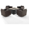 Palm Harbor 5Pc Outdoor Swivel Rocker Set With Fire Table