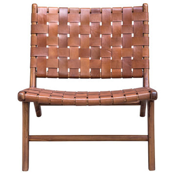 Uttermost Plait Woven Leather Accent Chair, 25484