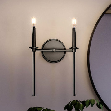 Luxury Contemporary Wall Sconce, Midnight Black