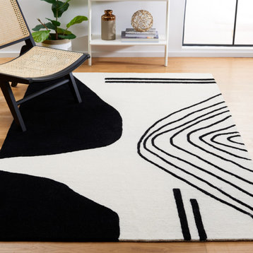 Safavieh Rodeo Drive Collection RD860B Rug, Ivory/Black, 6' X 6' Square