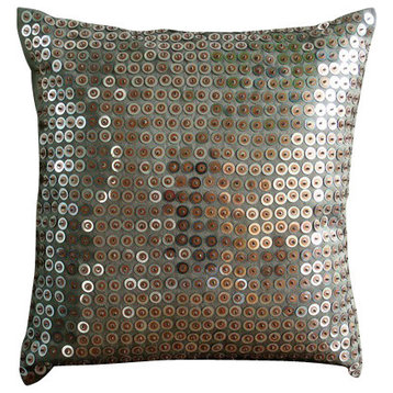 Throw Pillow Covers 14" x 14" Cushion Cover Silver Art Silk - Exotic Lounge