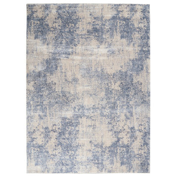 Nourison Silky Textures 9'3" x 12'9" Ivory/Blue Modern Indoor Rug