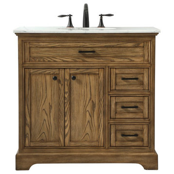 Elegant Decor VF15036DW 36" Single Bathroom Vanity, Driftwood