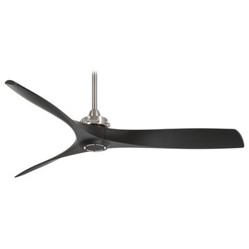 Minka Aire F853-BN/CL Aviation, 60" Ceiling Fan, Brushed Nickel/Coal