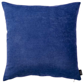 Set Of 2 Denim Blue Brushed Twill Decorative Throw Pillow Covers