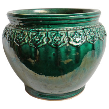 Consigned Green Vietnam Ceramic Pot