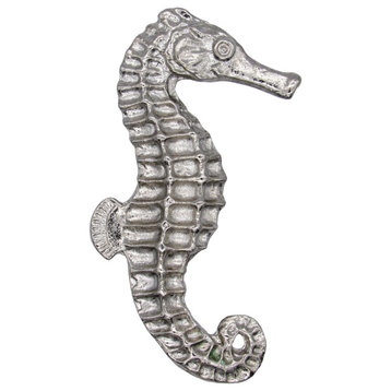 Seahorse Right Facing Cabinet Knob, Large, Nickel