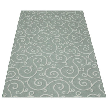 Square 11'x11' Traces Aqua Mist, Carpet Rug, 40 oz Nylon