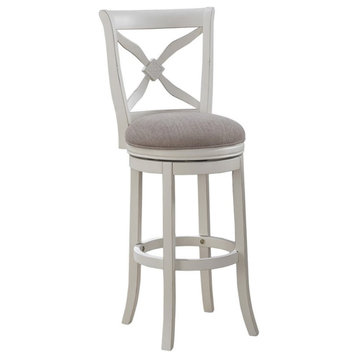 American Woodcrafters Accera 30-inch Antique White Wood Swivel Bar Stool