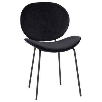 Set of 2, Ormer Dining Chair, Black Velvet