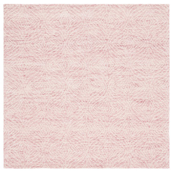 Safavieh Metro Collection MET904U Rug, Dark Pink/Ivory, 6' x 6' Square