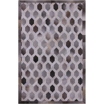 Cowhide Hand Stitched Area Rug 6' X 9' - Q2651