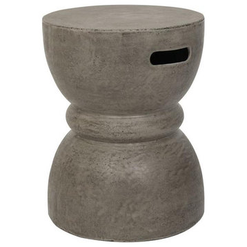 Haruki indoor/outdoor modern concrete round 17.7-inch h accent table, VNN1006A