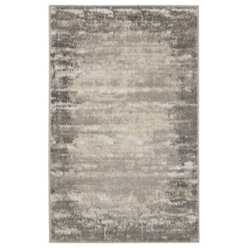 Nourison Cyrus 3' x 5' Ivory Grey Modern Indoor Area Rug