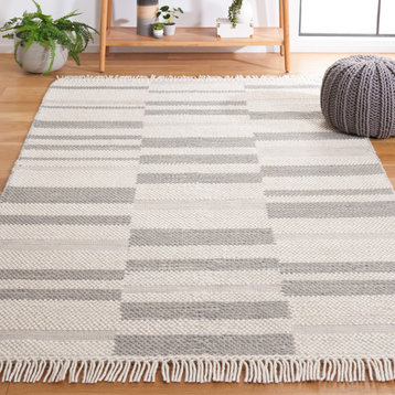 Safavieh Couture Natura Collection NAT225 Rug, Ivory/Gray, 6'x6' Square