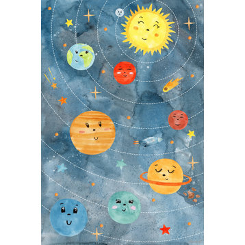"Planets in Orbit" Painting Print on Wrapped Canvas, 12x18