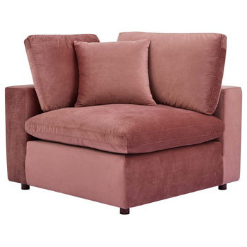 Accent Chair, Velvet, Pink, Modern, Living Lounge Room Hotel Lobby Hospitality