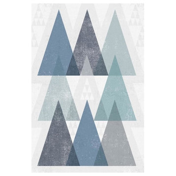 "Mod Triangles IV Blue" Digital Paper Print by Michael Mullan, 42"x62"