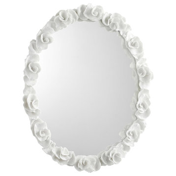 Gardenia Wall Mirror, White