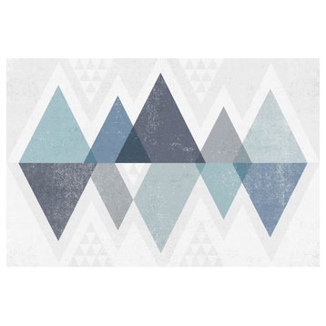 "Mod Triangles II Blue" Digital Paper Print by Michael Mullan, 62"x42"