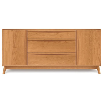 Copeland Catalina 3 Drawers In Center, 1 Door Each Side Buffet, Natural Cherry