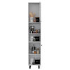 Sheffield Pantry Kitchen Cabinet, with Two Cabinets and Two Open Shelves - White