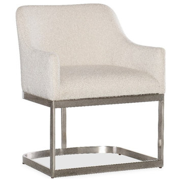 Modern Mood Upholstered Arm Chair w/ Metal Base in Pewter by Hooker Furniture