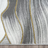 Abani Luna LUN230A Contemporary Ribbon Grey Gold Metallic Area Rug, Grey, 5'3"x7