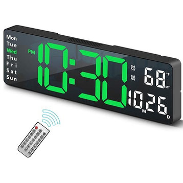 Digital Clock, Digital Wall Clock for Living Room Decor, Desk Alarm Clock