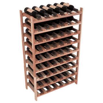 54-Bottle Stackable Wine Rack, Premium Redwood, Unstained