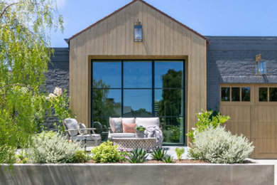 Design ideas for a contemporary house exterior in Orange County.