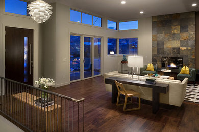Example of a minimalist living room design in Denver