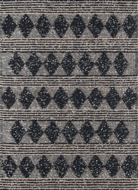 Momeni Andes Wool and Viscose Hand Woven Charcoal Area Rug, 6'x9'