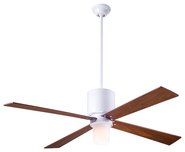 Lapa 17W LED Fan, Gloss White, 50" Mahogany Blades