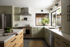 Kitchen of the Week: Elegant Style in Green, Gray and Wood