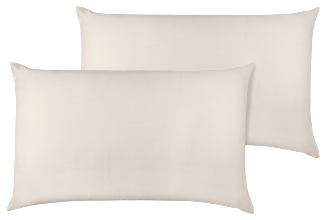 Organic Cotton Pillowcase Pair 300TC GOTS Certified, Ivory, King 21"x36"