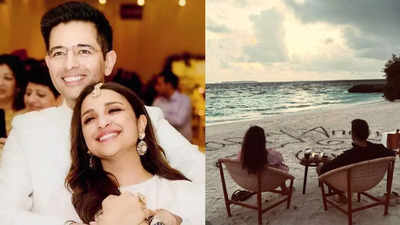 Watch: Parineeti Chopra and Raghav Chadha celebrate their first wedding anniversary with a serene beach walk