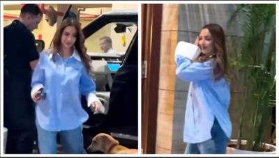 Days after Arjun Kapoor confirms their breakup, Malaika Arora spotted with her furry friend in town