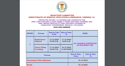 Tamil Nadu NEET PG 2024 counselling schedule revised for round 2, fresh dates issued: Check official notice here