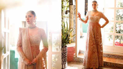 Mahira Khan shines in a wedding-worthy Anarkali by Pakistani designer Faraz Manan