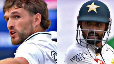 Heated moment! Wiaan Mulder aggressively throws ball at Babar Azam, sparks tension. Watch