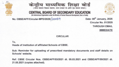 CBSE issues important notice for schools on mandatory document uploading and teacher details