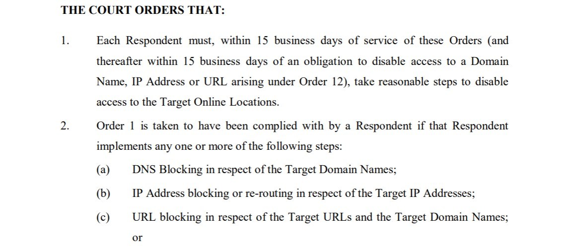 aussie blocking order